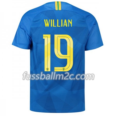 Fußballtrikots Brasilien Willian 19 Auswärts Trikotsatz WM 2018